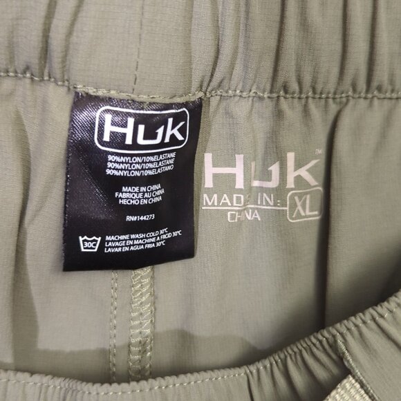 Huk Pants Men's XL Green Creekbed Pant Performance Fishing Outdoor Belted - Picture 8 of 10